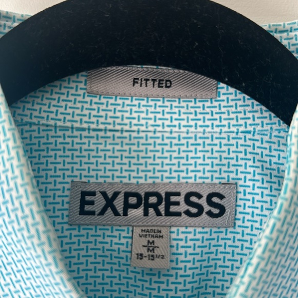 Express Men’s fitted dress shirt in light blue motif - Picture 4 of 5